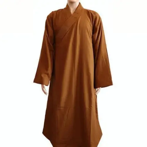 Robe moine bouddhiste d'hiver jaune sombre