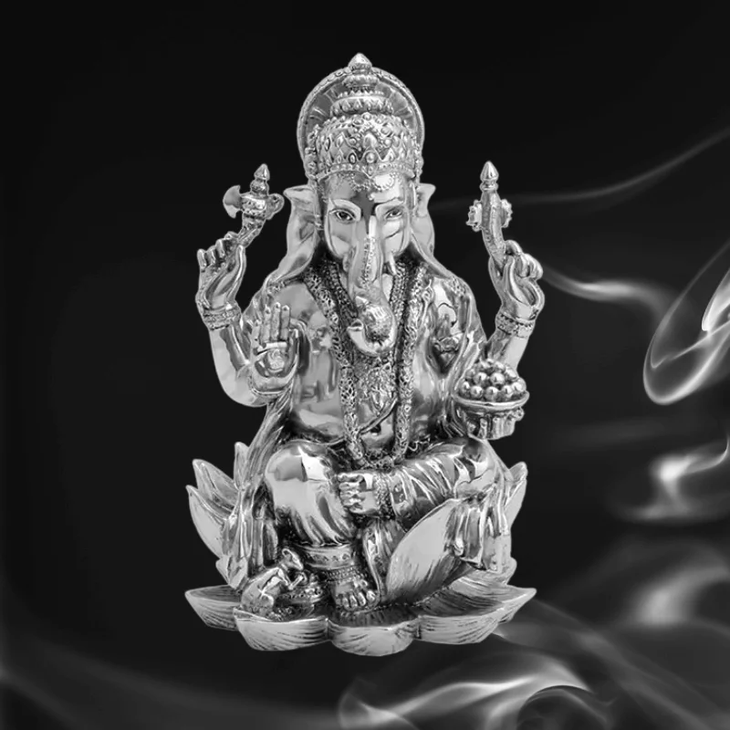 Statue Ganesh sur Lotus en polystone