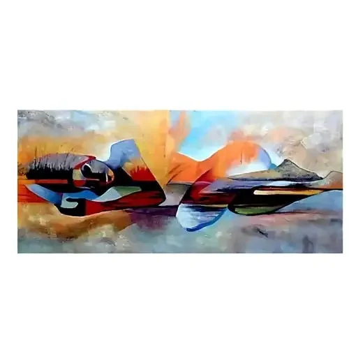 Tableau abstrait de Bouddha couché sur toile