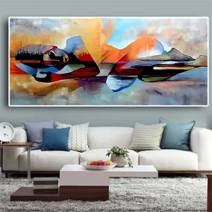 Tableau abstrait de Bouddha couché