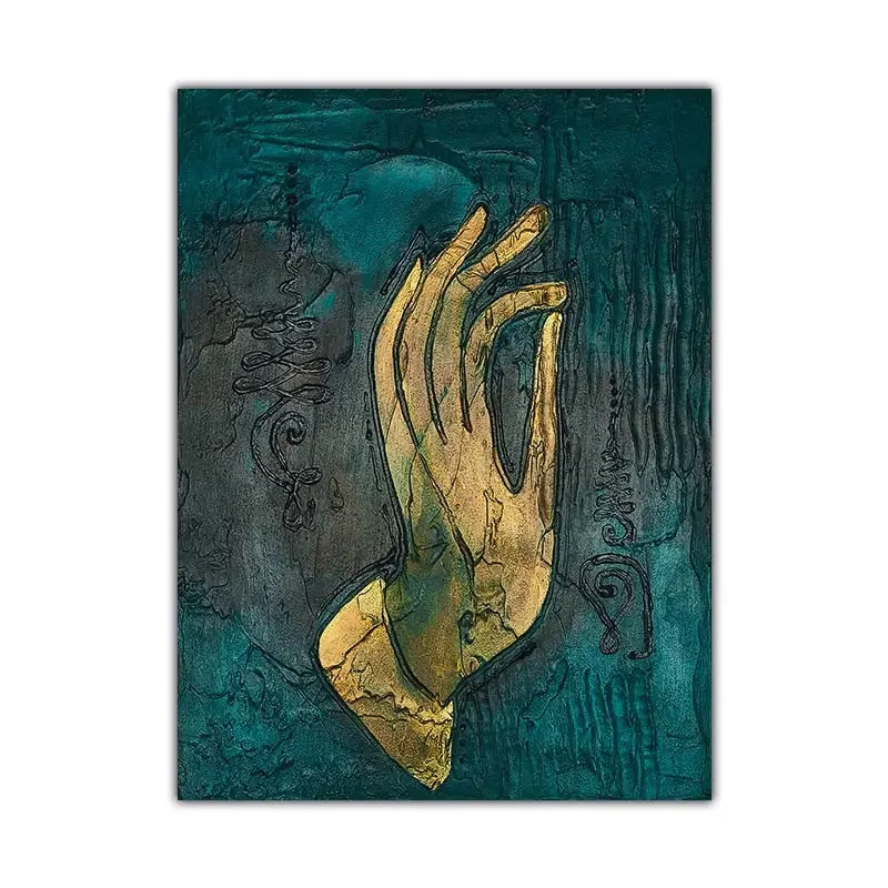 Ambiance avec le Tableau Bouddha Vert & Or