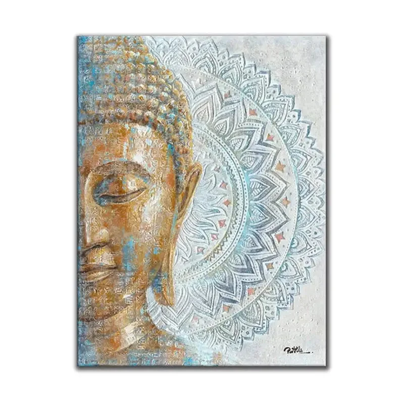Tableau tête de Bouddha Mandala en 20x30cm