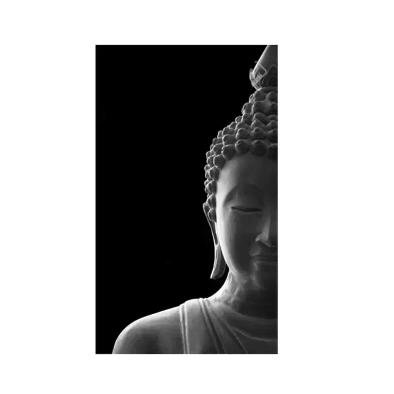 Tableau tête de bouddha noir et blanc