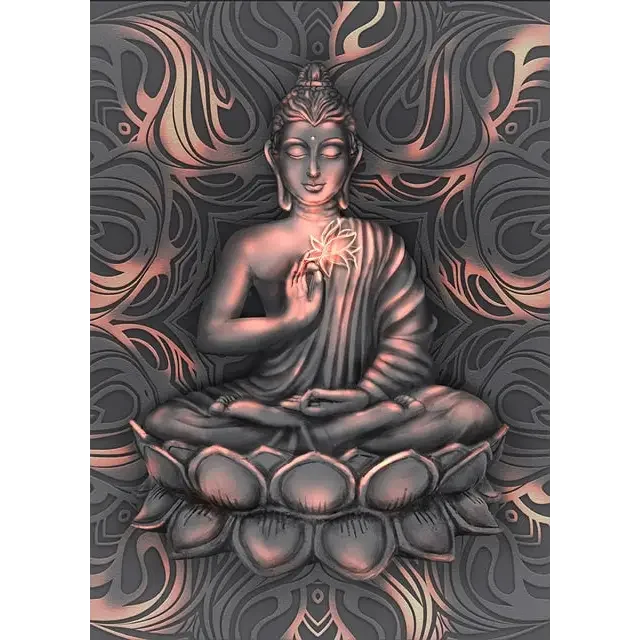 Tableau tête de bouddha Or
